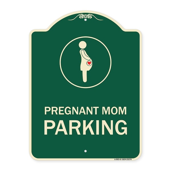 Signmission Pregnant Mom Parking With Graphic Heavy-Gauge Aluminum Architectural Sign, 24" x 18", G-1824-23274 A-DES-G-1824-23274 - main
